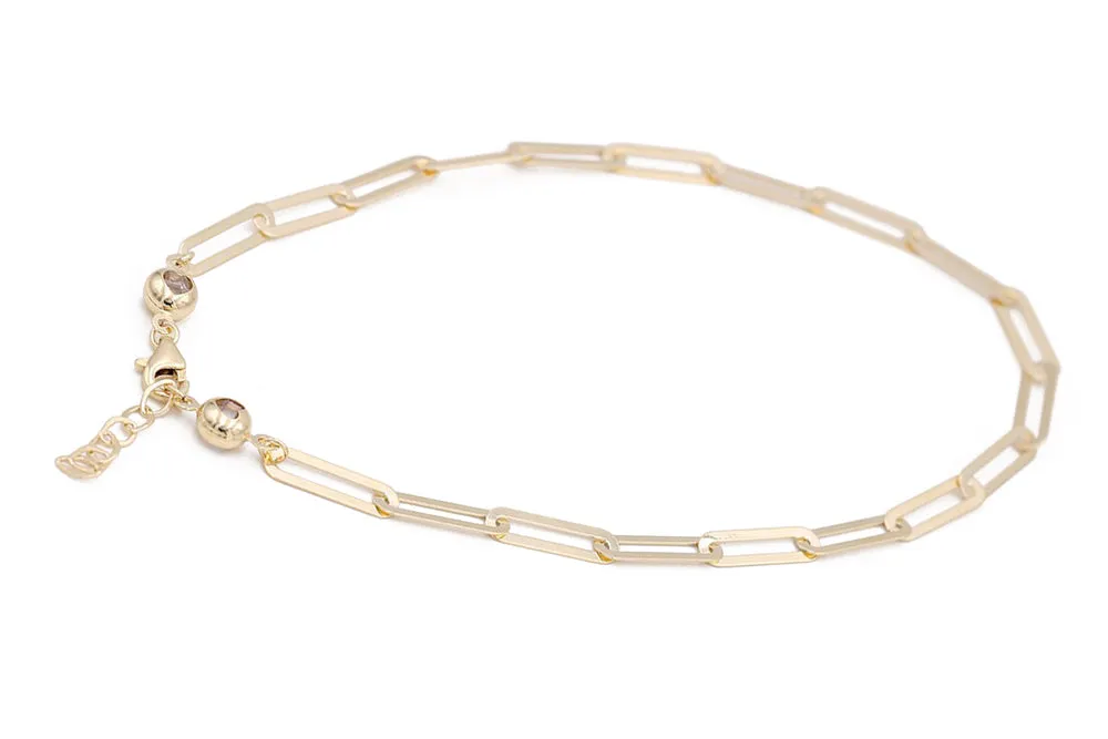 14K Yellow Gold Fashion Link Ankle Bracelet