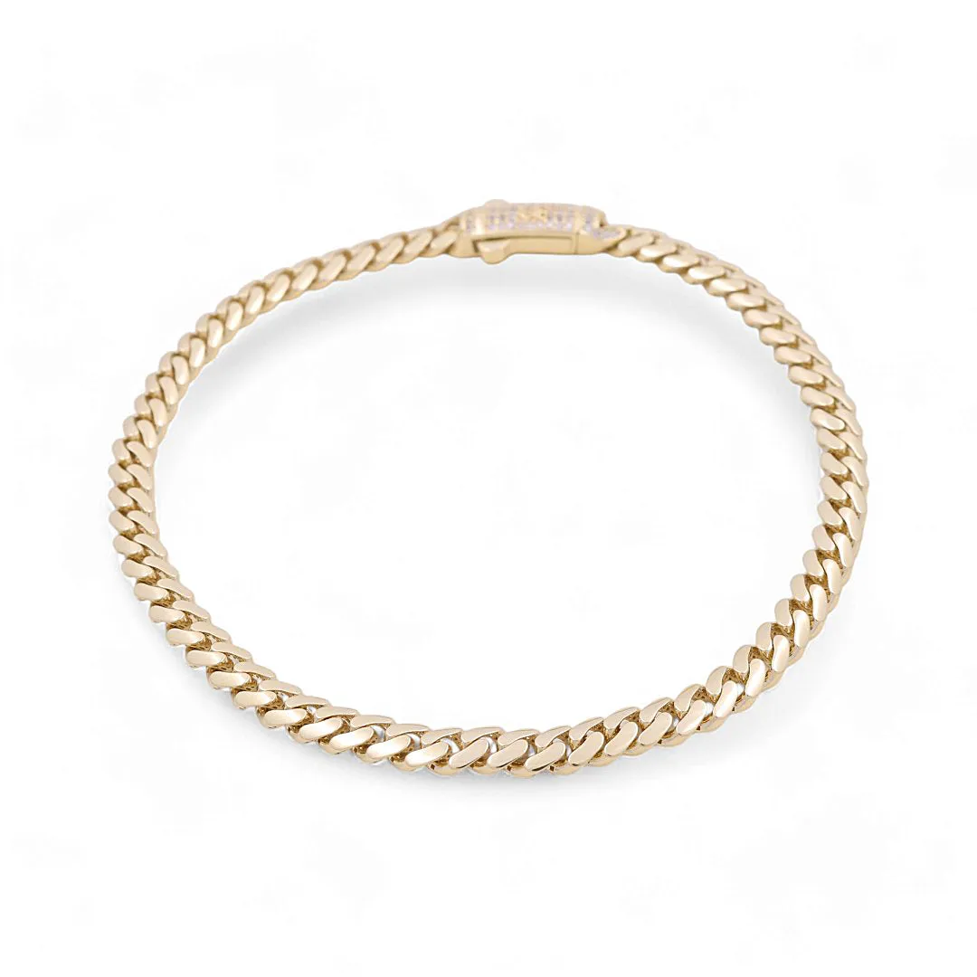 14K Yellow Gold Monaco Anklet Bracelets / Stone: CZ / Size 5mm 10" / Weight 12.8 GR / COAB4MON5-10