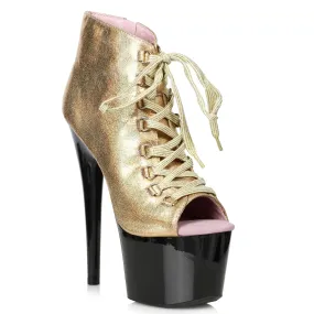 709-ZAYLEE 7" Peeptoe Shimmer Bootie