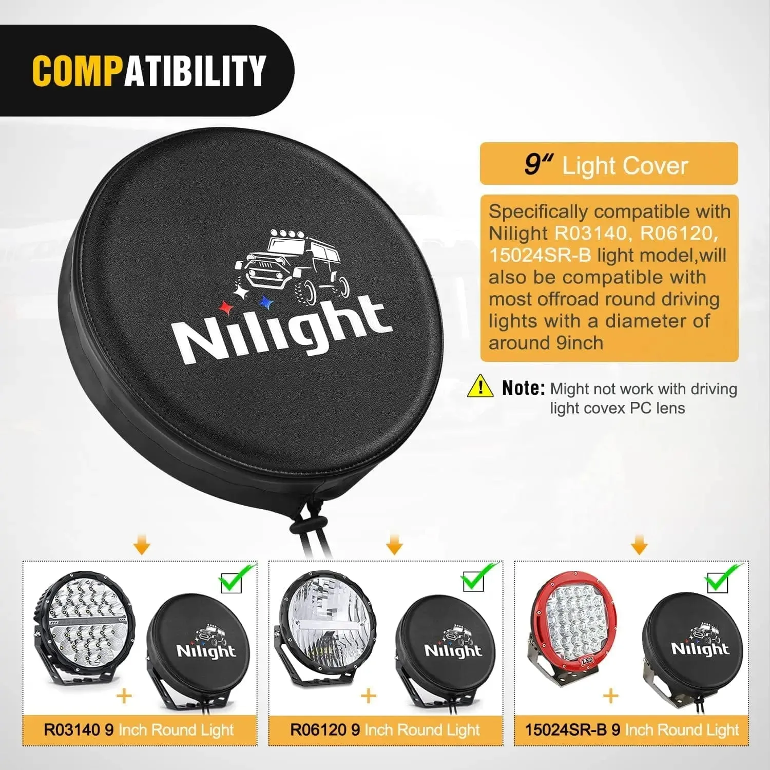 9 Inch Round Offroad Driving Pod Light Cover Type B
