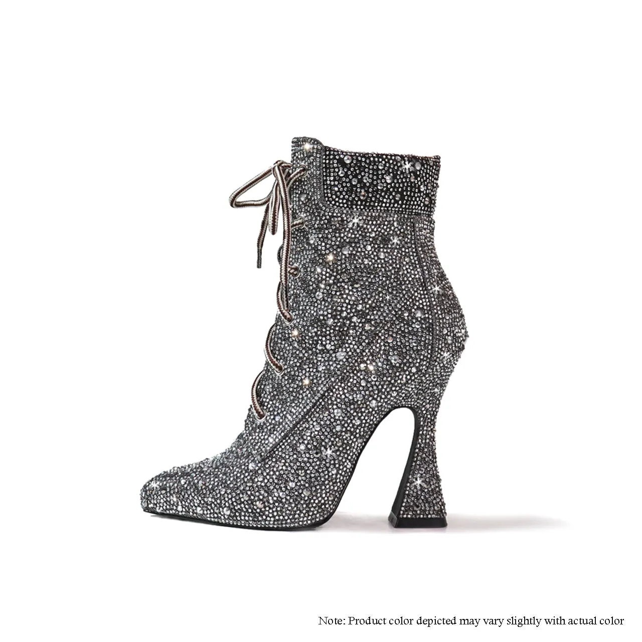 BAE-1 HIDDEN PLATFORM FULL RHINESTONE BOOTIE - BLACK