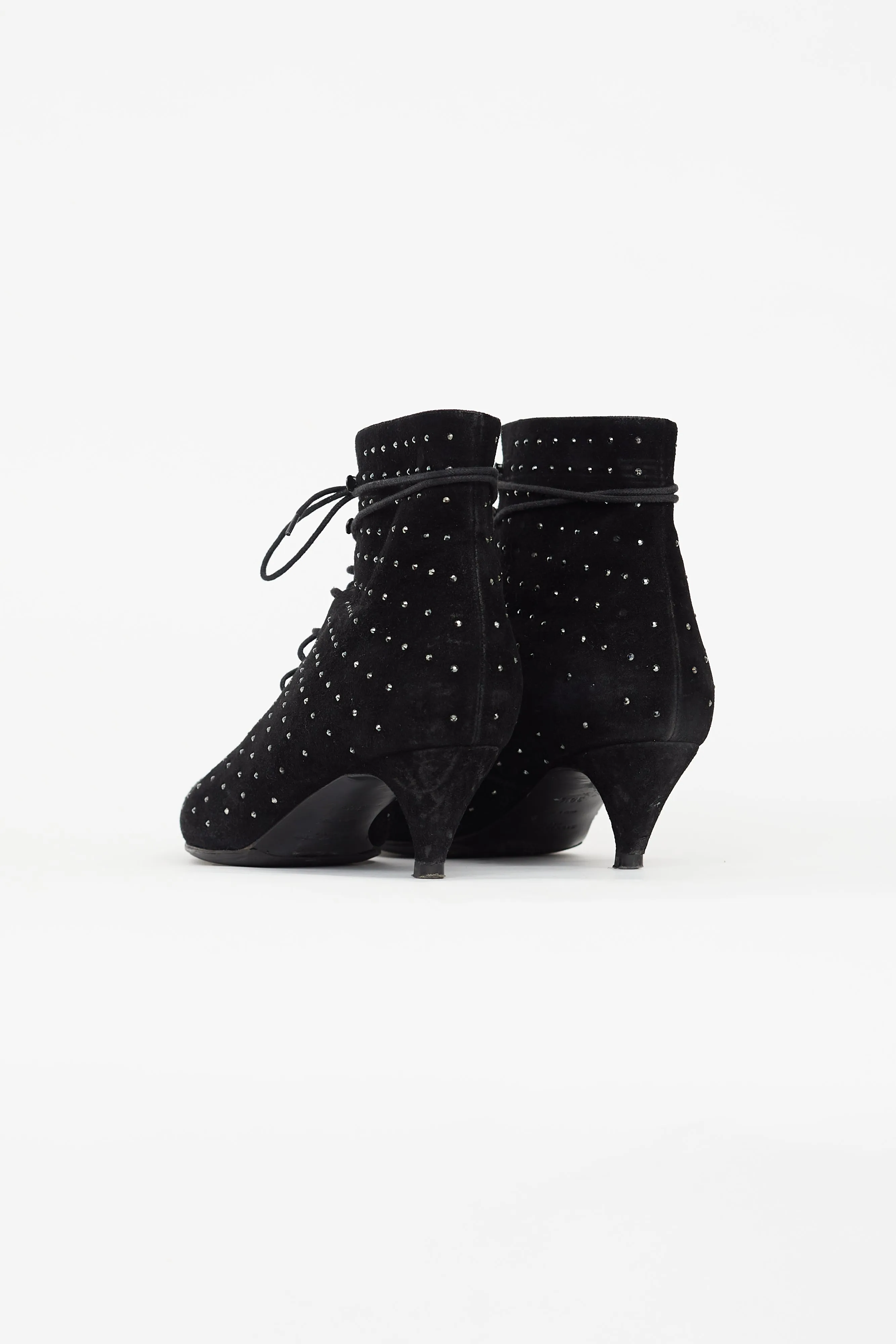 Black 50 Suede Rhinestone Bootie
