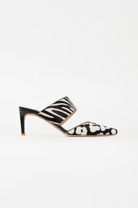 Black & White Ponyhair Mule