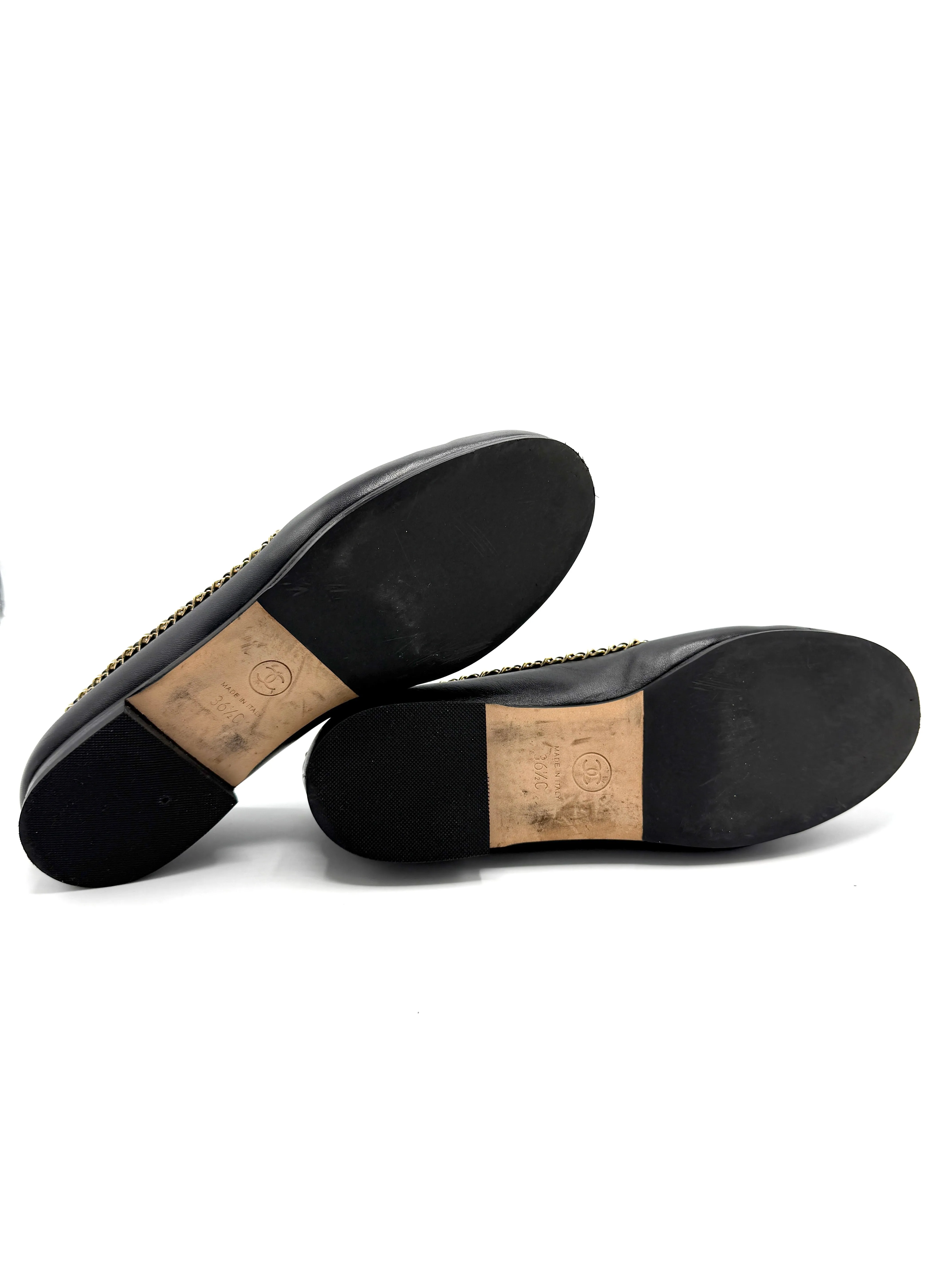 Black Lambskin Chain Mosaic Loafers