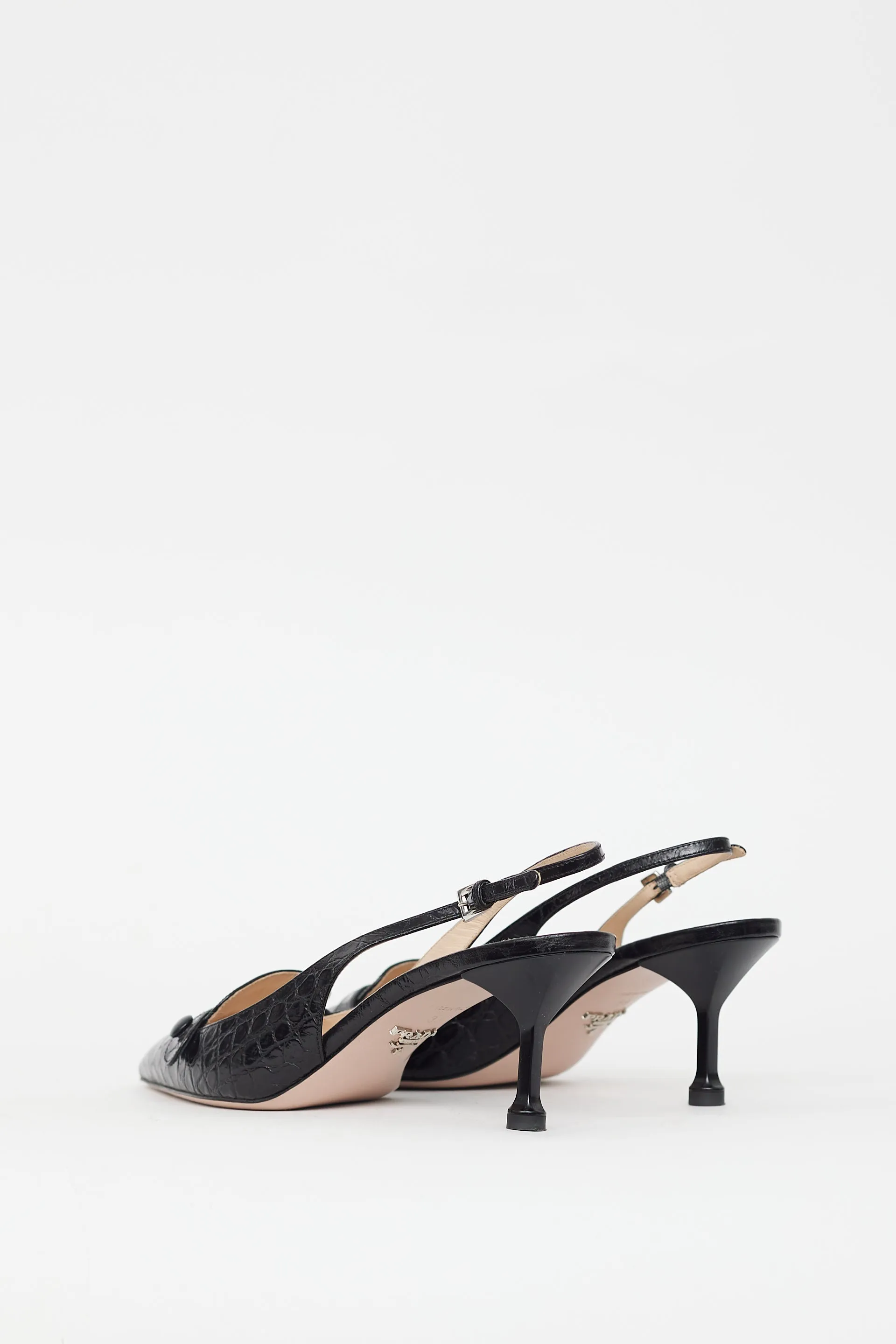 Black Patent Leather Slingback Pump