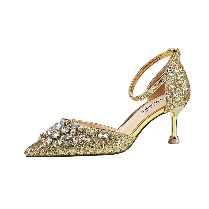 Bling Rhinestone Sequins Heels