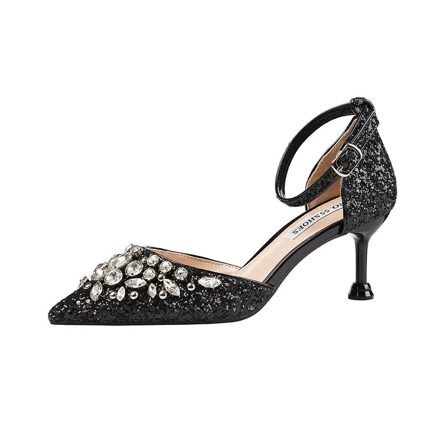 Bling Rhinestone Sequins Heels
