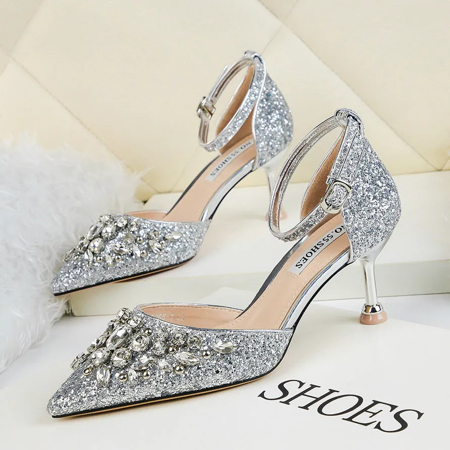 Bling Rhinestone Sequins Heels
