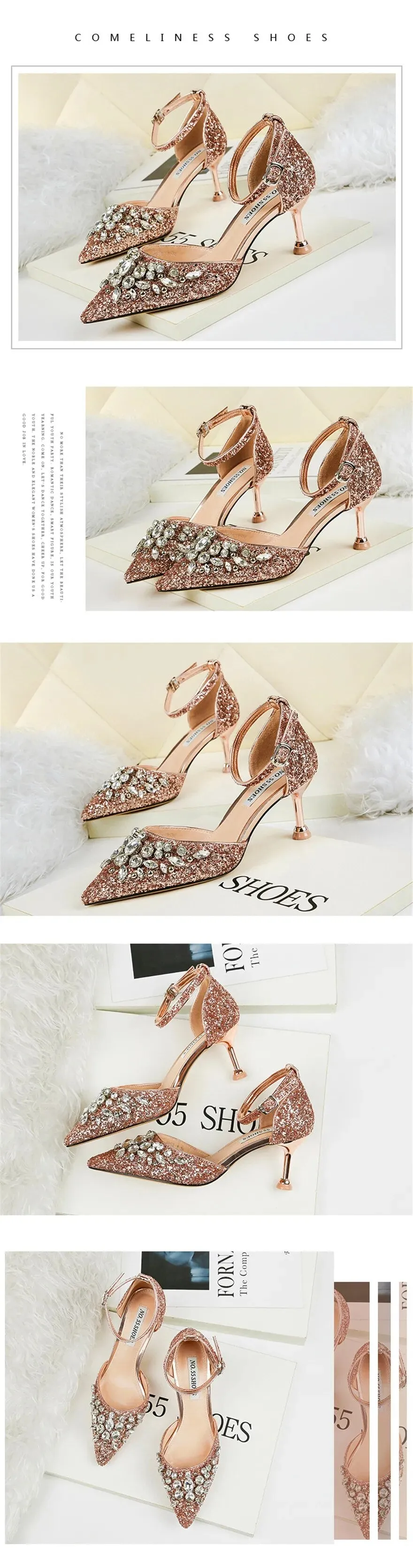 Bling Rhinestone Sequins Heels