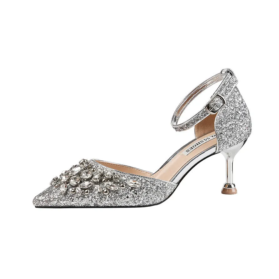 Bling Rhinestone Sequins Heels