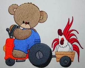 Daniel driving the tractor