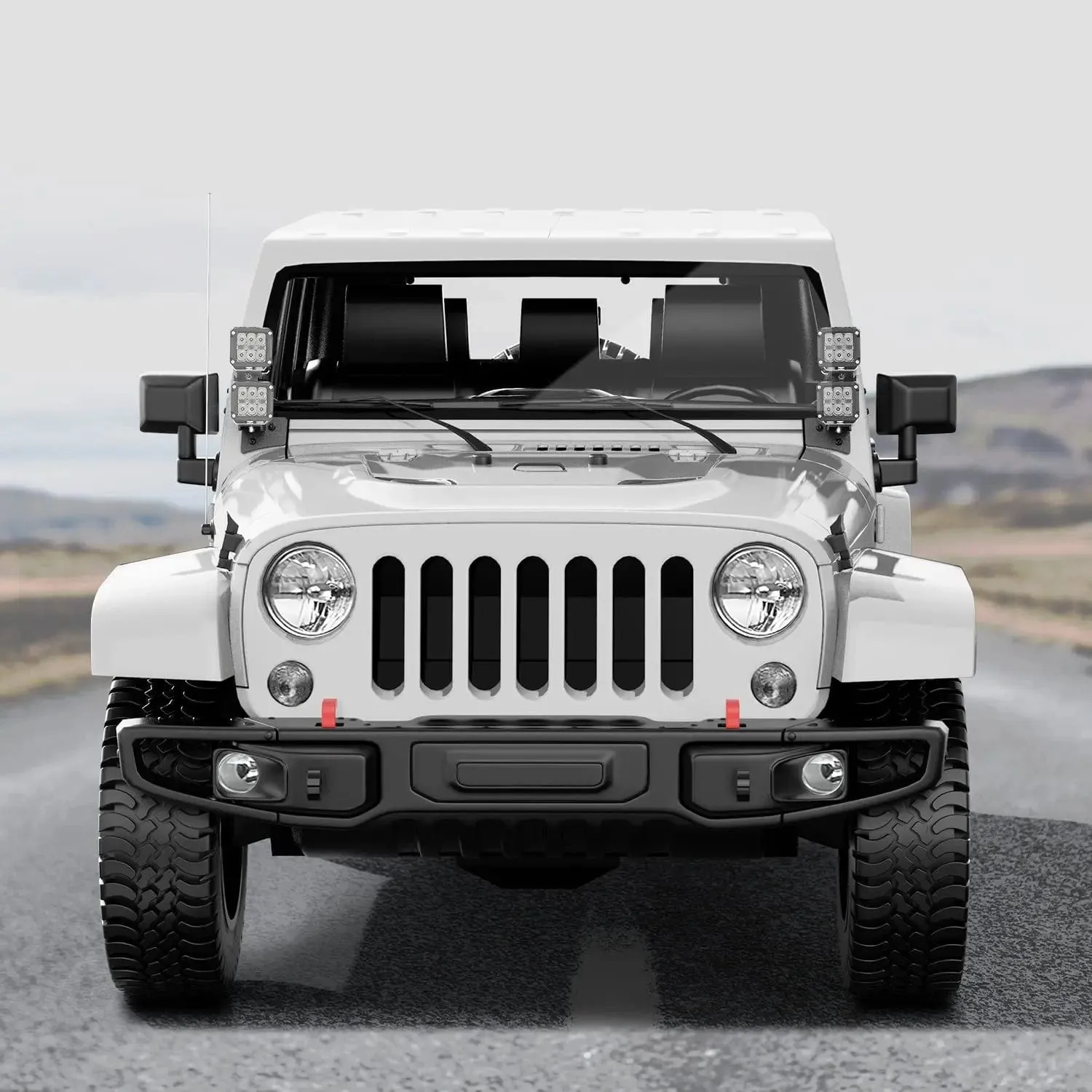 Dual A-Pillar Windshield Hinge Mounts For 2007-2017 Wrangler JK/JKU 2DR 4DR