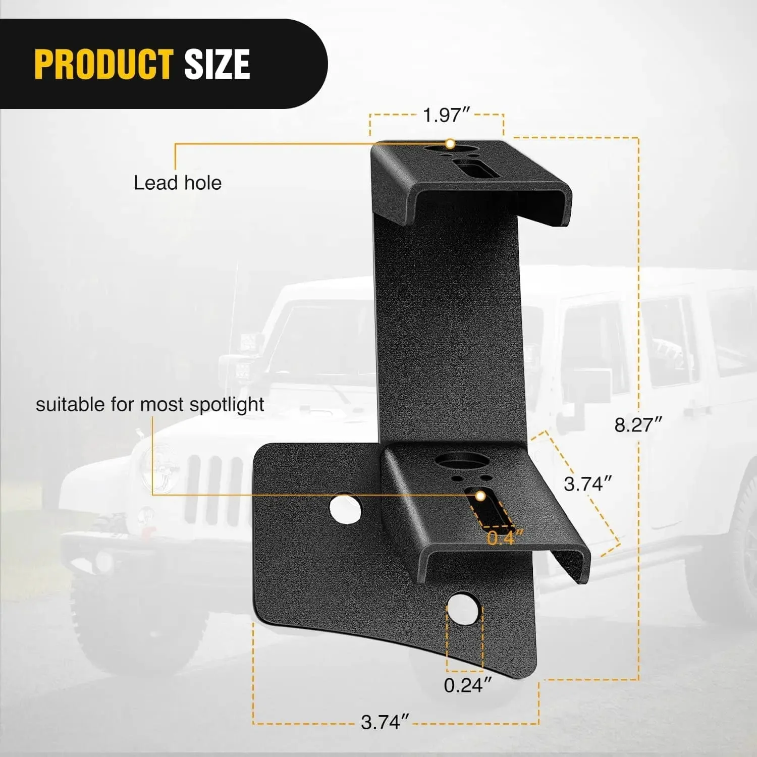 Dual A-Pillar Windshield Hinge Mounts For 2007-2017 Wrangler JK/JKU 2DR 4DR