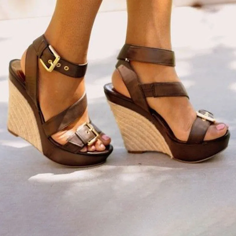 Funki Buys | Shoes | Women's Summer Peep Toe Wedge Sandal