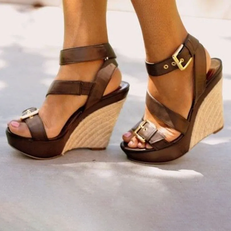 Funki Buys | Shoes | Women's Summer Peep Toe Wedge Sandal