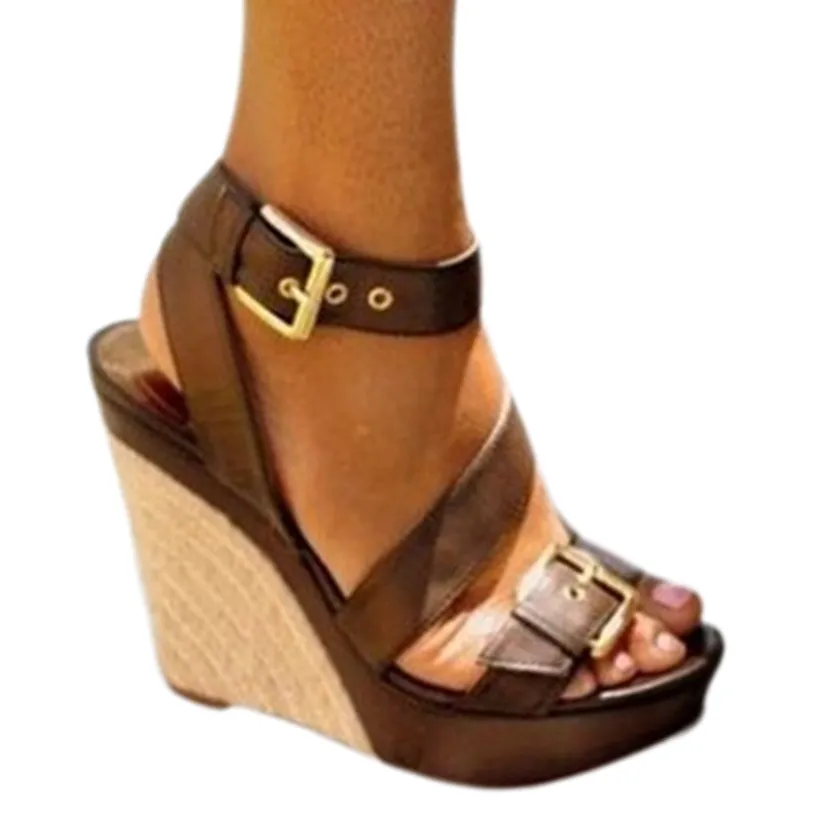 Funki Buys | Shoes | Women's Summer Peep Toe Wedge Sandal