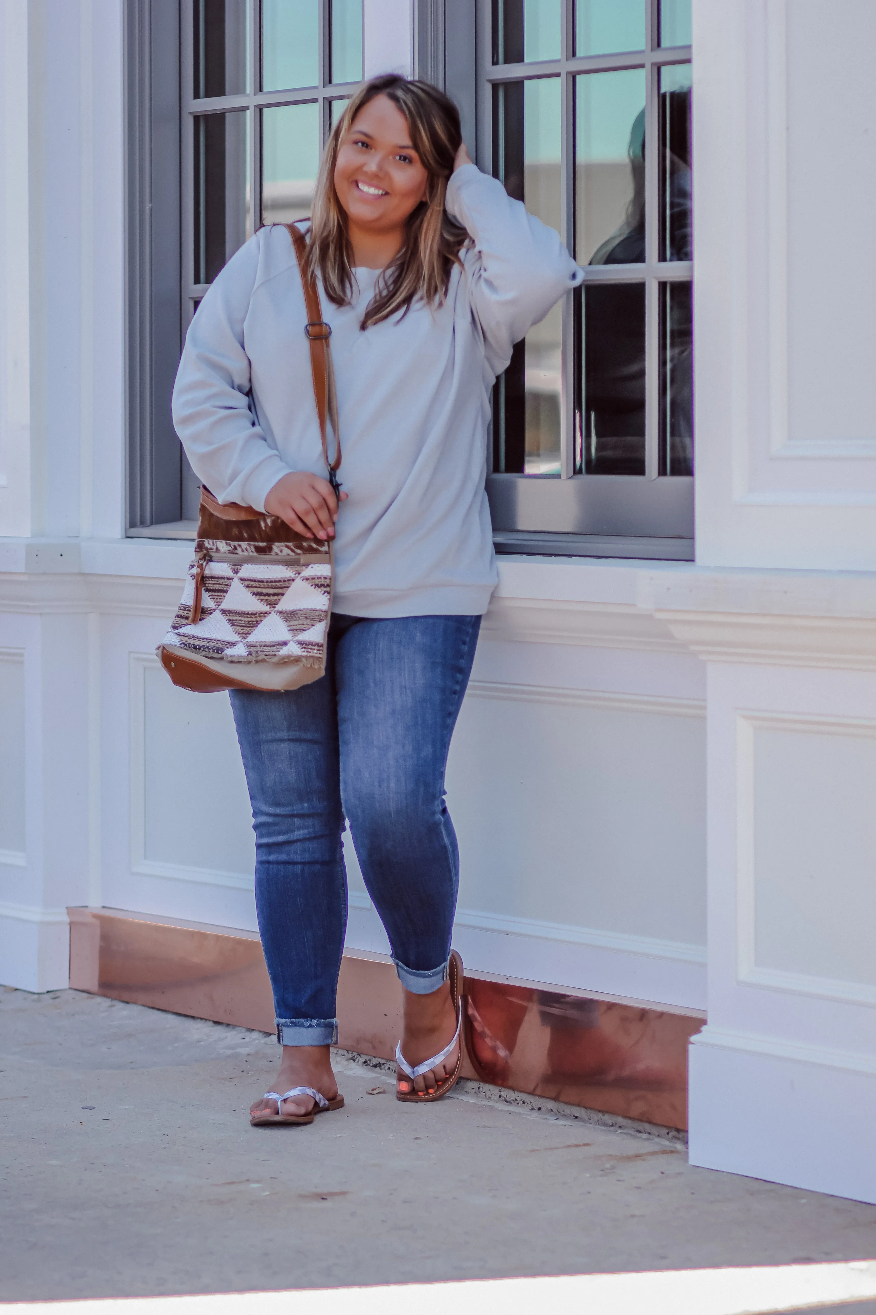 Heather Grey Raglan Sleeve Pullover Top