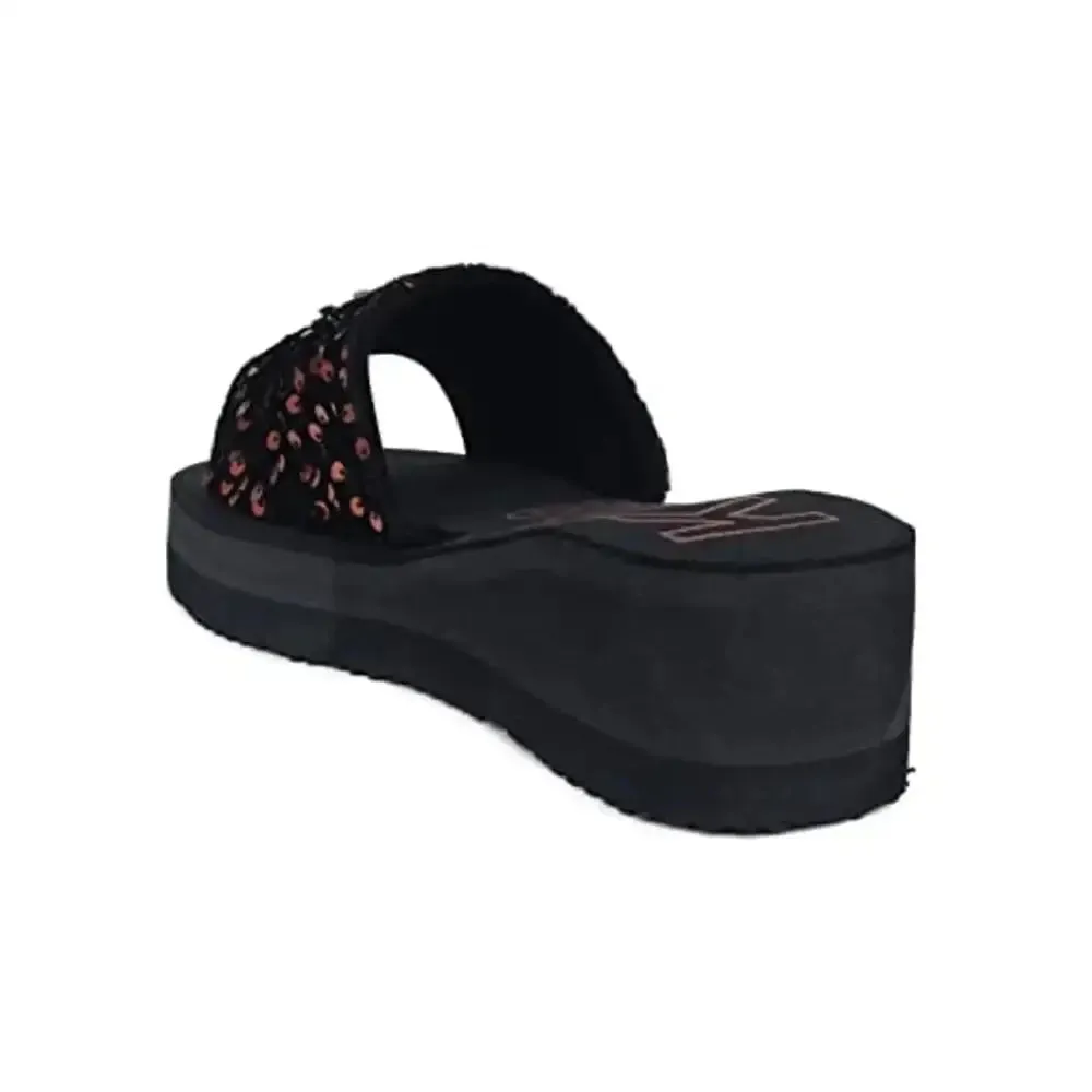 Leemon Black Heel Slides, Slipper for women Girls (Black)