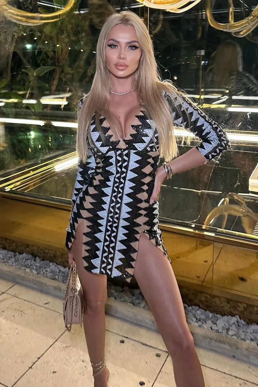 SALE Jessica Bara Java Embellished Mini Dress As Seen On Sylwia Graff