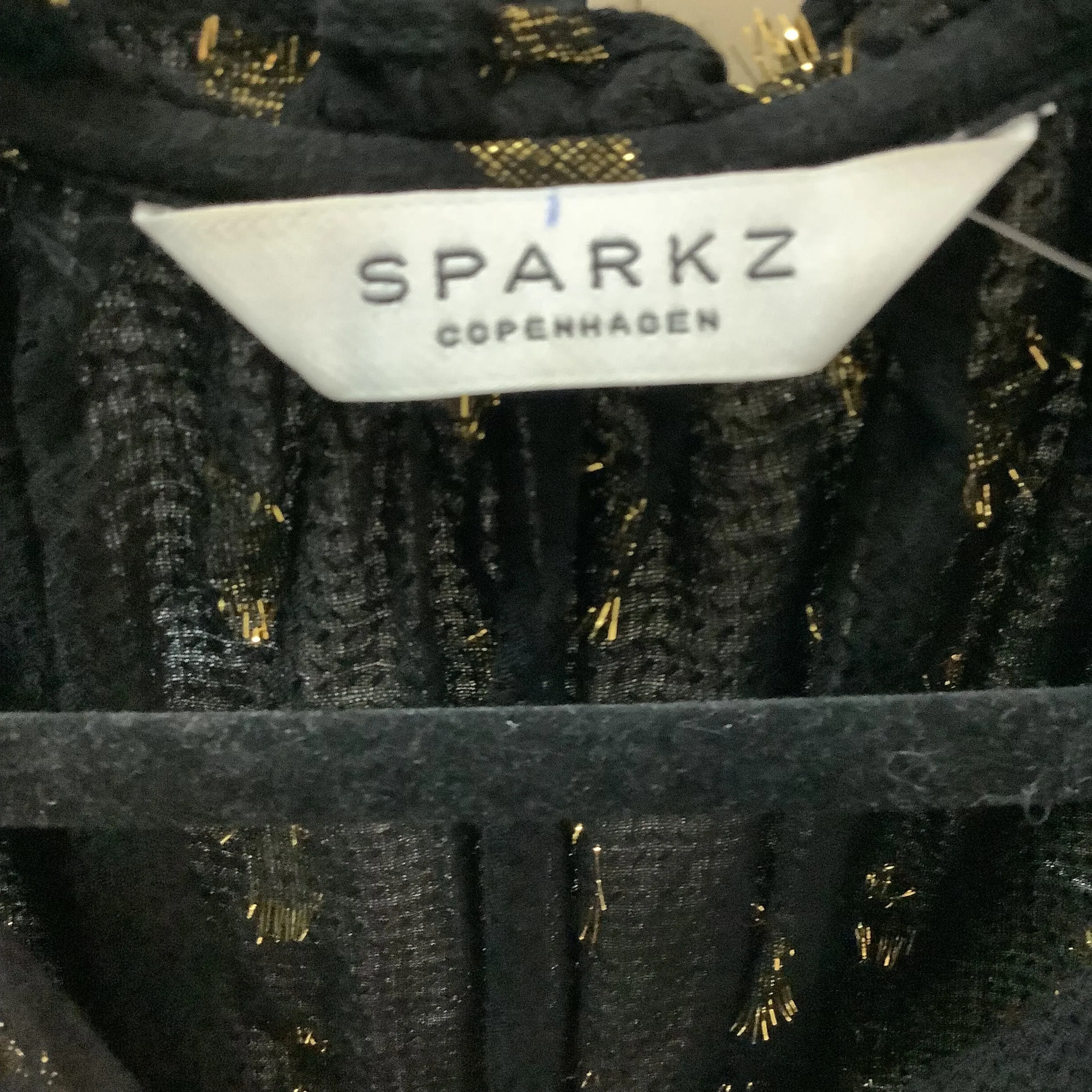 Sparkz Women's Dress Blk/Gold Peasant Mini Size: S