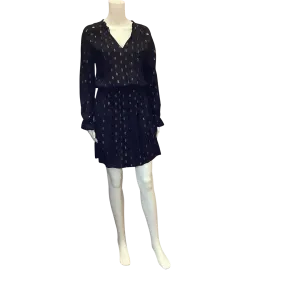 Sparkz Women's Dress Blk/Gold Peasant Mini Size: S
