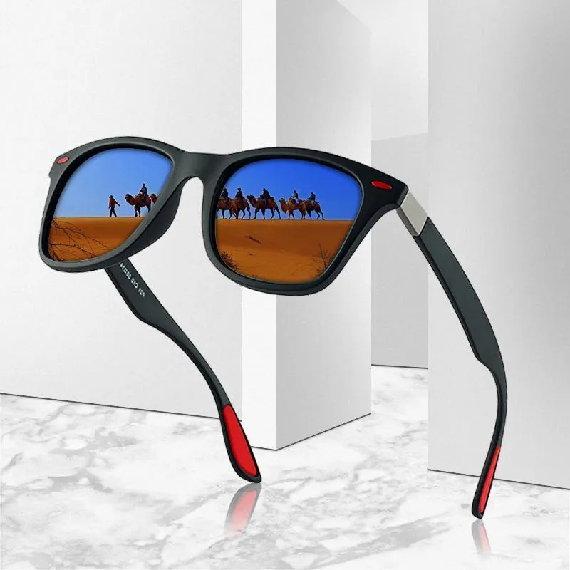 Square Frame Retro Polarized Driving Sunglasses