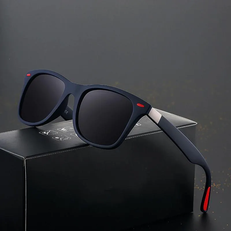 Square Frame Retro Polarized Driving Sunglasses