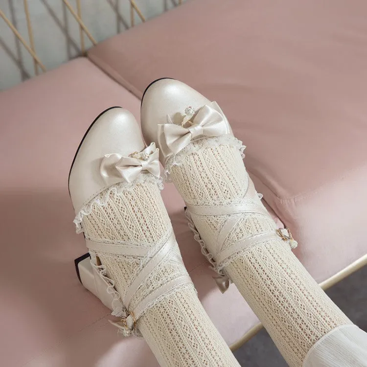Women's Lolita Bowties Block Heel Sandals